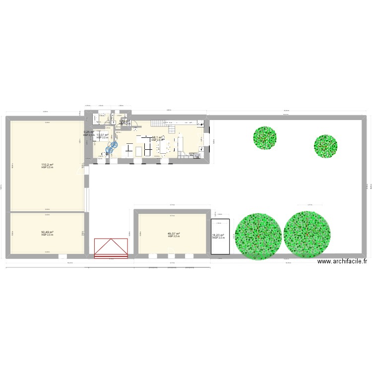 ATELIER sdb priv. Plan de 13 pièces et 423 m2