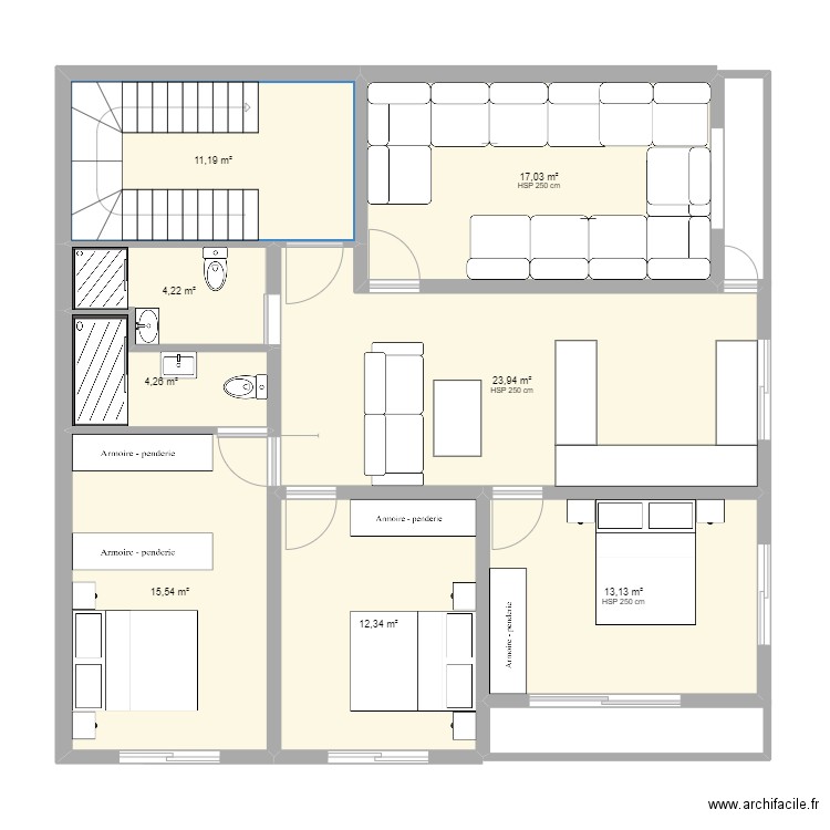 TIGUMI1. Plan de 8 pièces et 102 m2