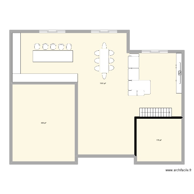 brouillon. Plan de 3 pièces et 165 m2