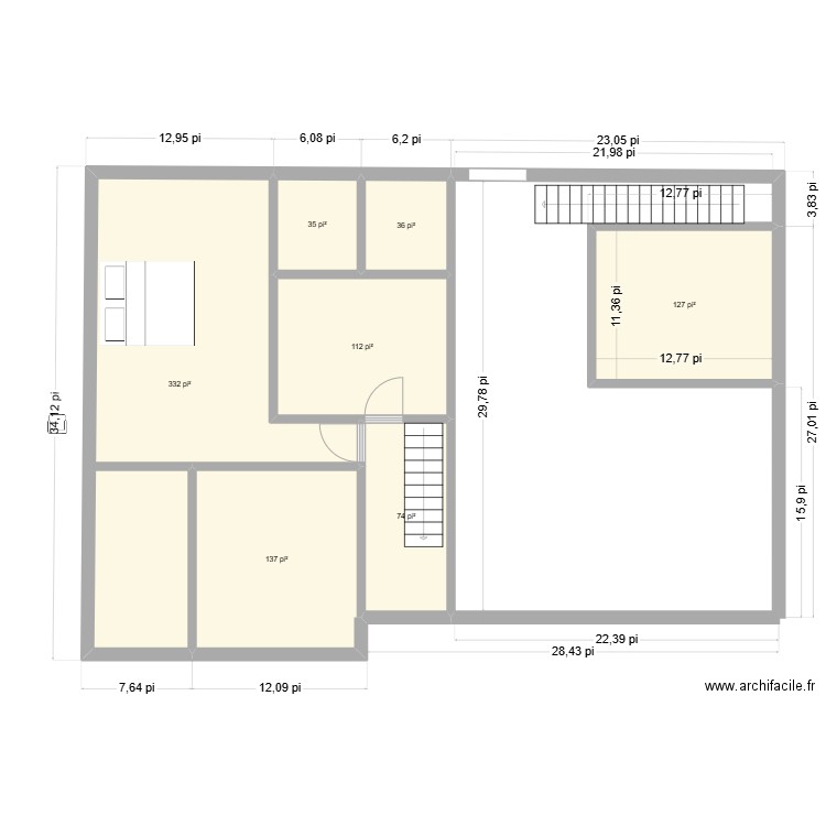 maison 1 2e. Plan de 7 pièces et 79 m2