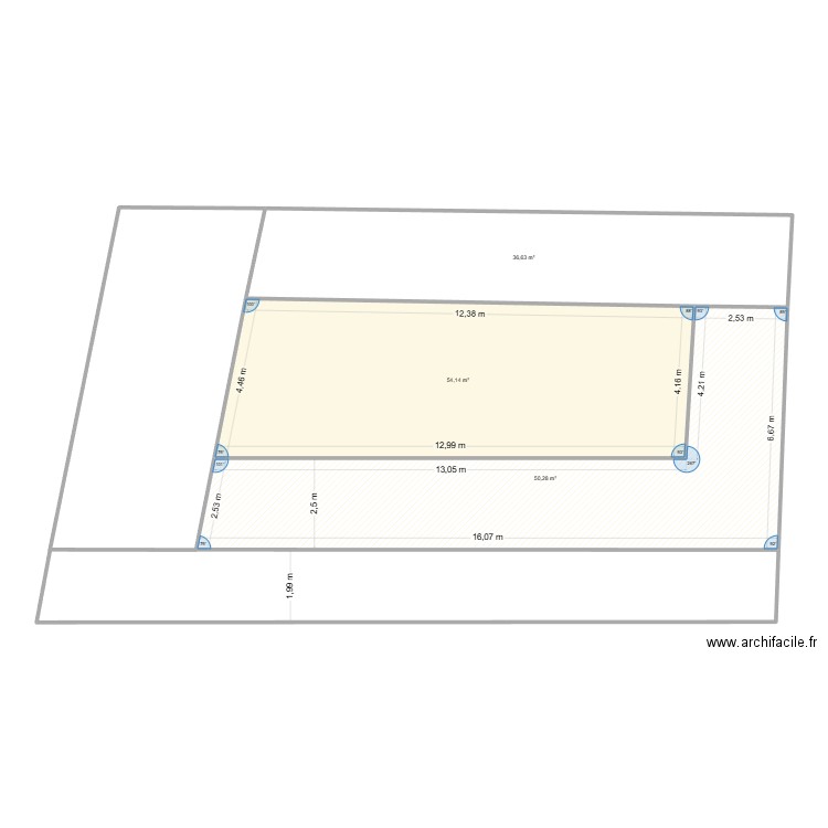 Parcelle 5 bis. Plan de 3 pièces et 141 m2