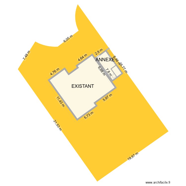 SABINE BUREAU PLAN. Plan de 2 pièces et 125 m2