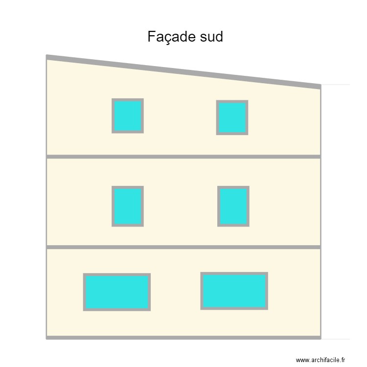 Brasseurs façade sud (avant). Plan de 3 pièces et 82 m2