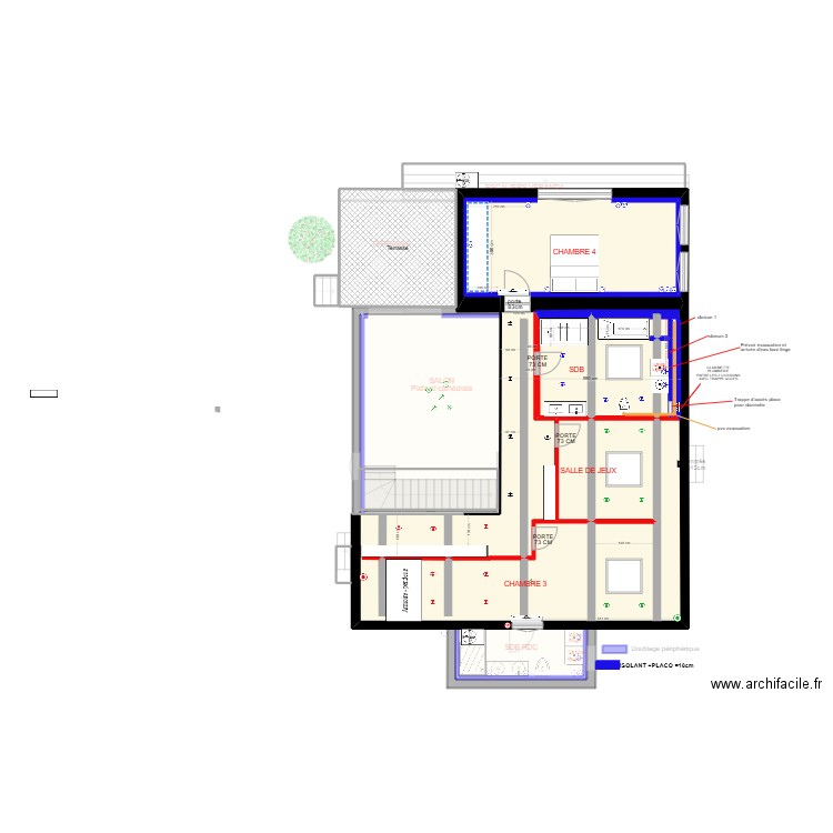 Plan PDC Plomberie. Plan de 22 pièces et 284 m2