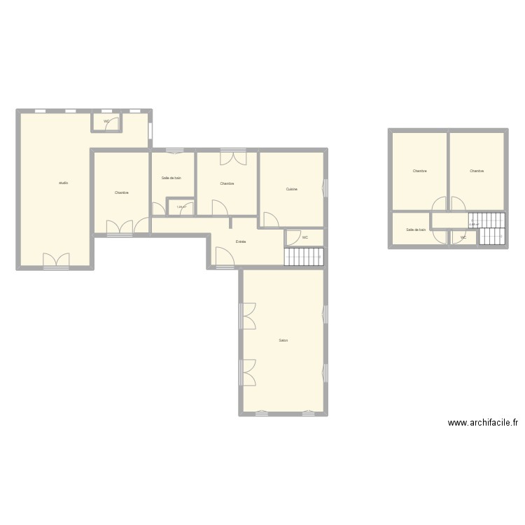 50307. Plan de 15 pièces et 169 m2