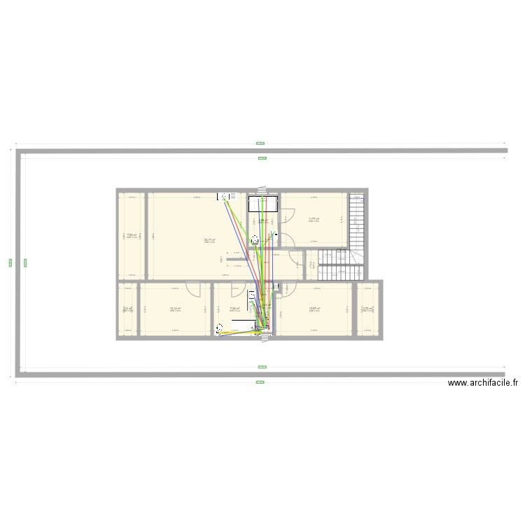 radjen plomberie. Plan de 15 pièces et 107 m2