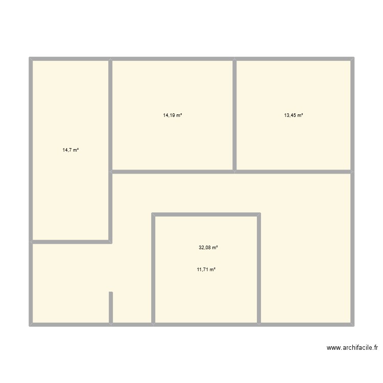 étage. Plan de 5 pièces et 86 m2