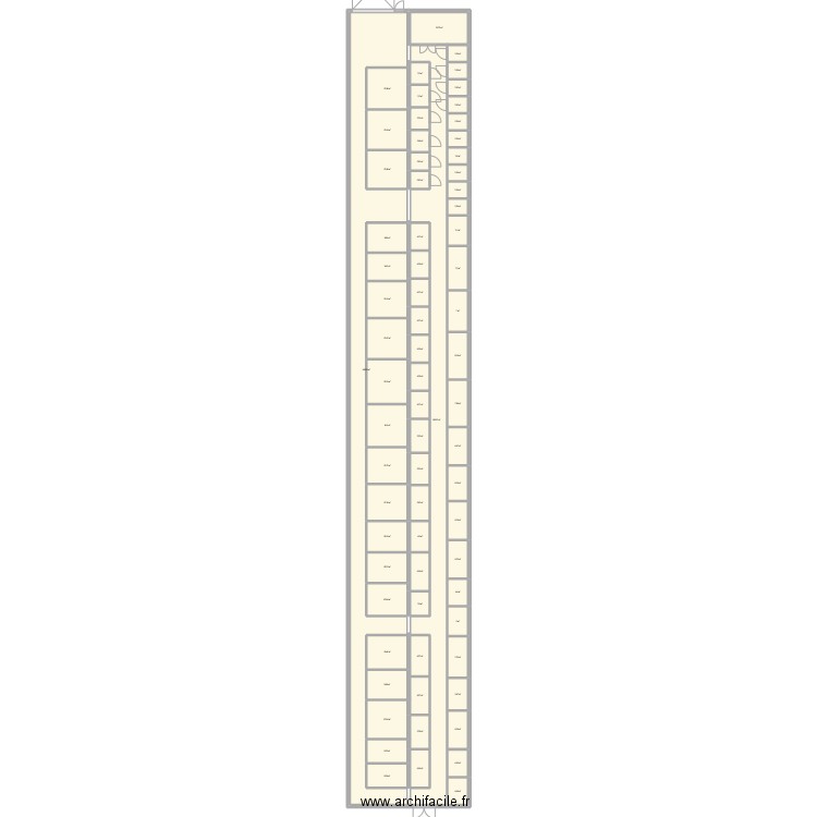 Dole Box Locakase. Plan de 71 pièces et 737 m2