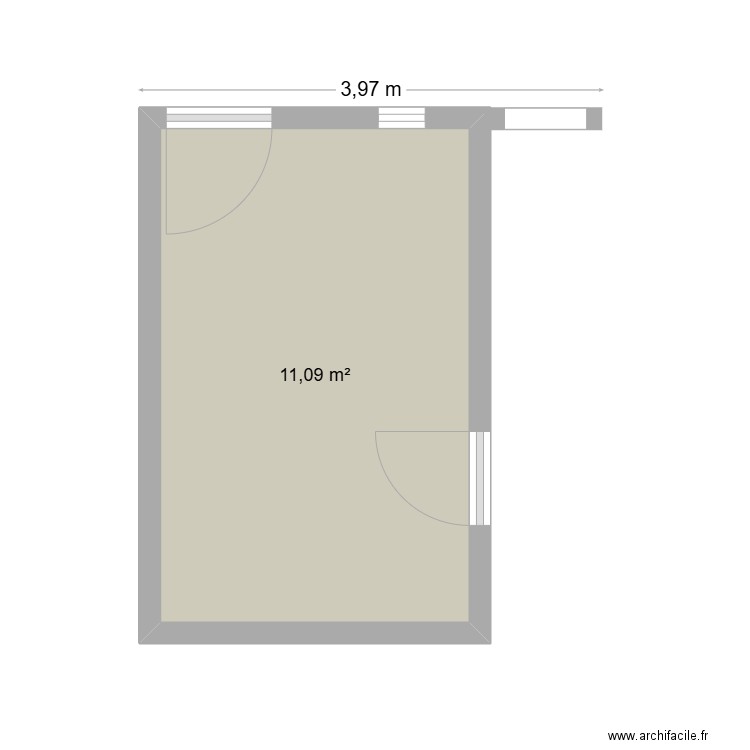 PROJET BUREAU EXTÉRIEUR. Plan de 1 pièce et 11 m2