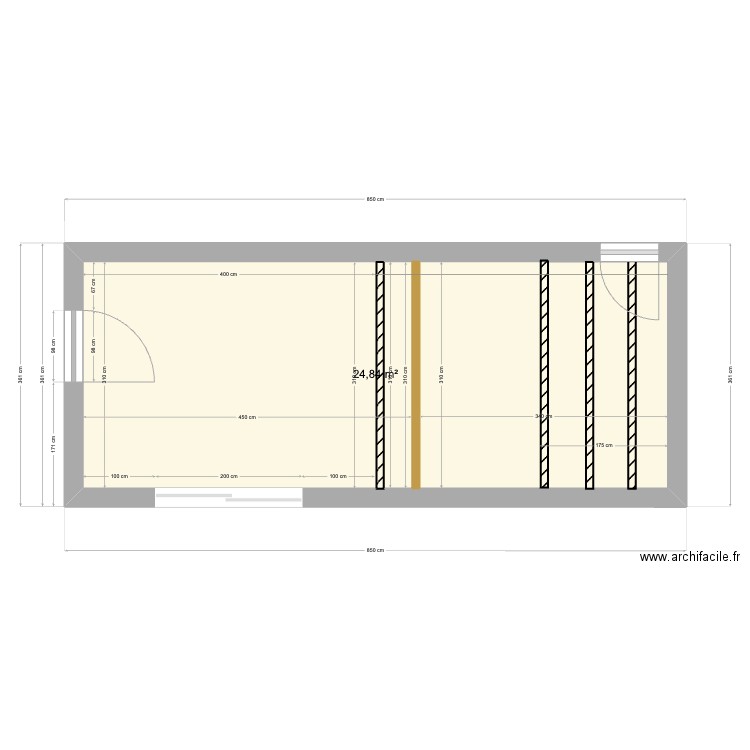 ATELIER. Plan de 1 pièce et 25 m2