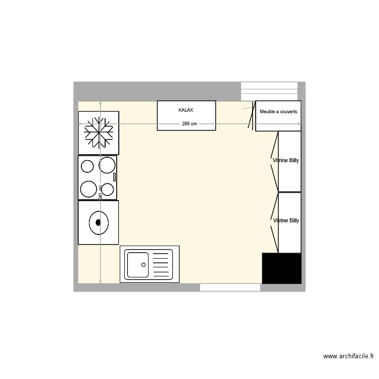 Cuisine fabienne Essai3. Plan de 1 pièce et 7 m2