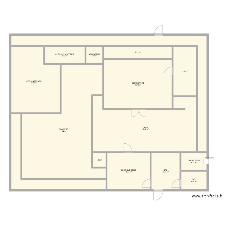 Test. Plan de 15 pièces et 274 m2