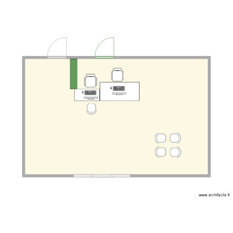 pré accueil . Plan de 1 pièce et 38 m2