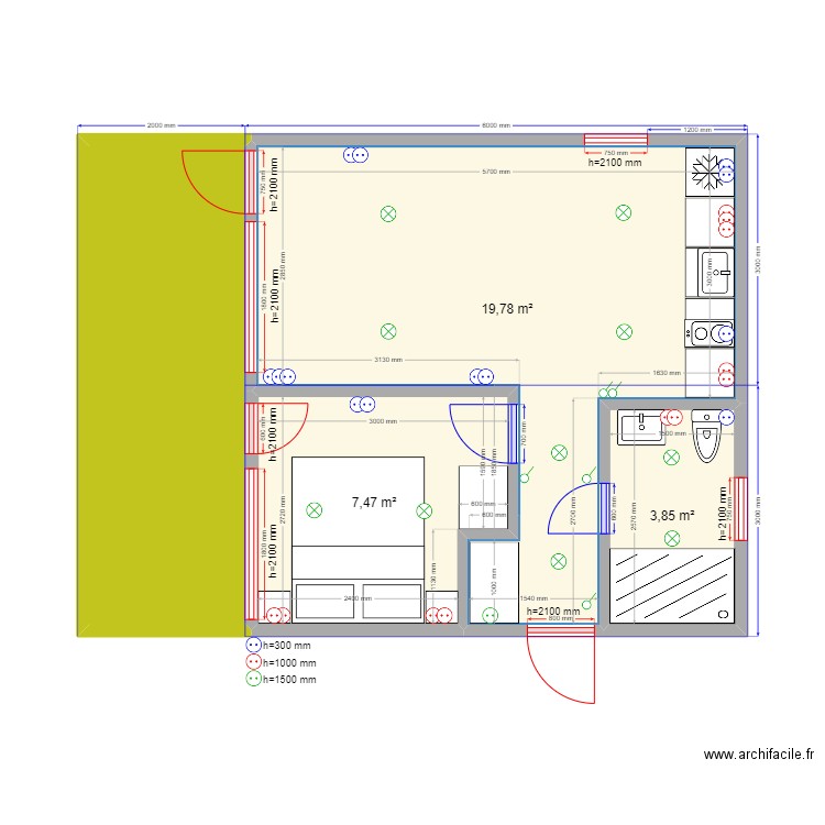 Мысовое эл. Plan de 4 pièces et 42 m2