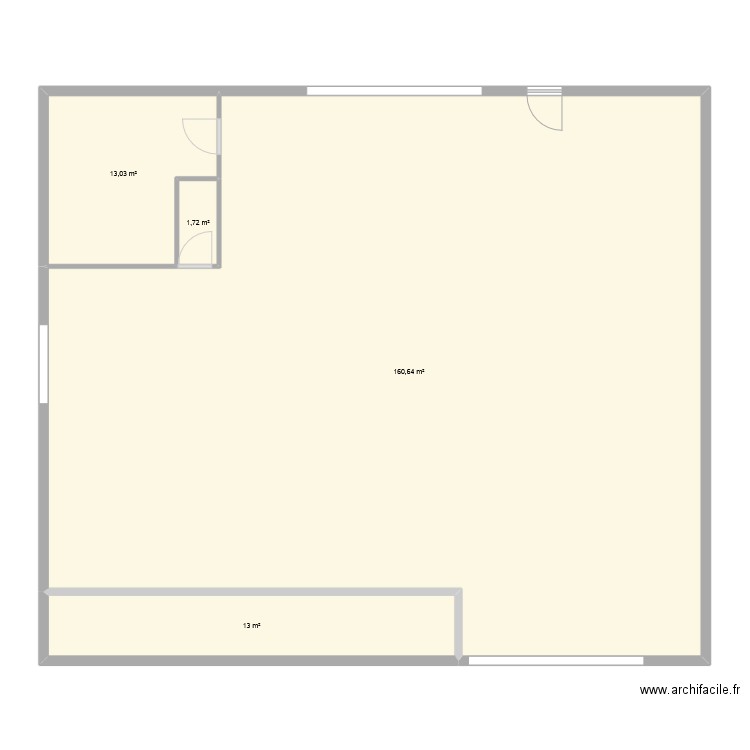 atelier maçonnerie. Plan de 4 pièces et 188 m2