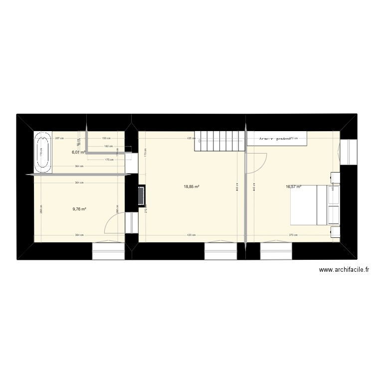 Plan Etage Thoraval - Projet. Plan de 4 pièces et 51 m2