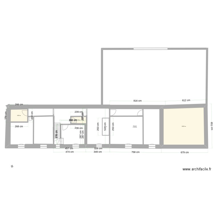 plan rez de chaussée 2. Plan de 5 pièces et 79 m2