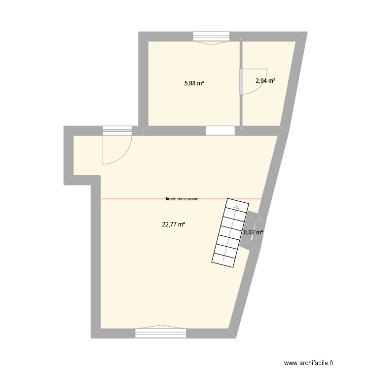 Projet Reverand. Plan de 4 pièces et 32 m2