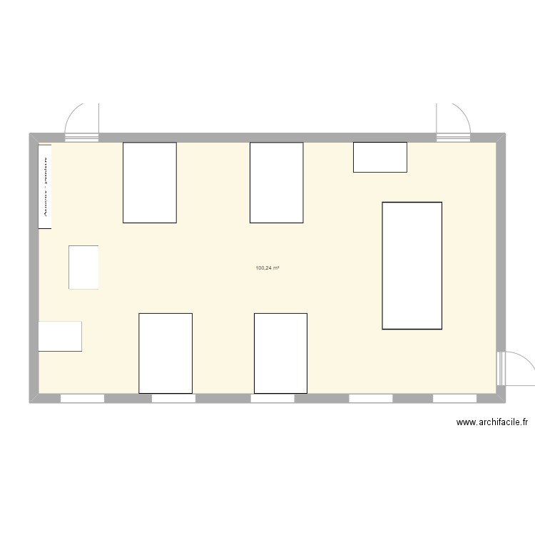 plan salle. Plan de 1 pièce et 100 m2