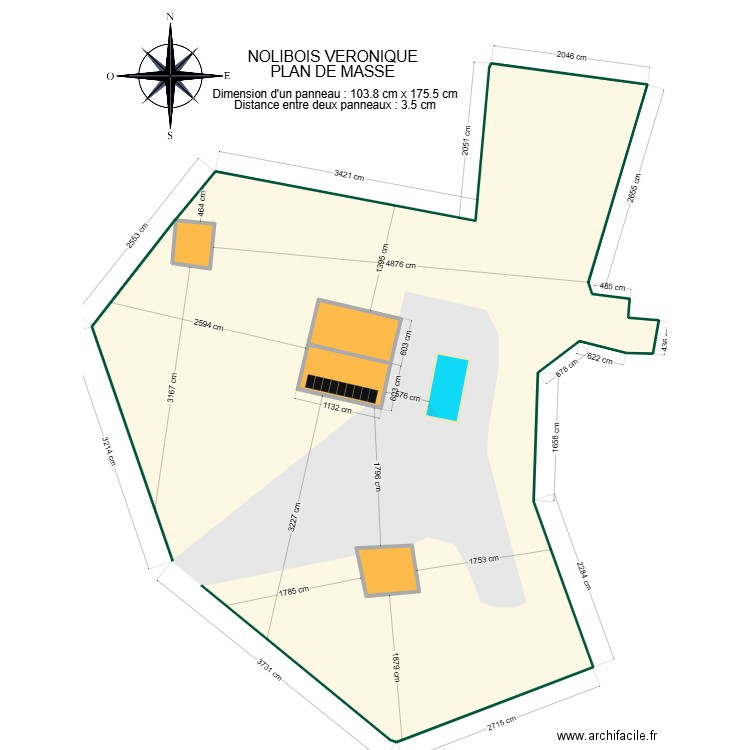 NOLIBOIS PLAN DE MASSE. Plan de 4 pièces et 187 m2