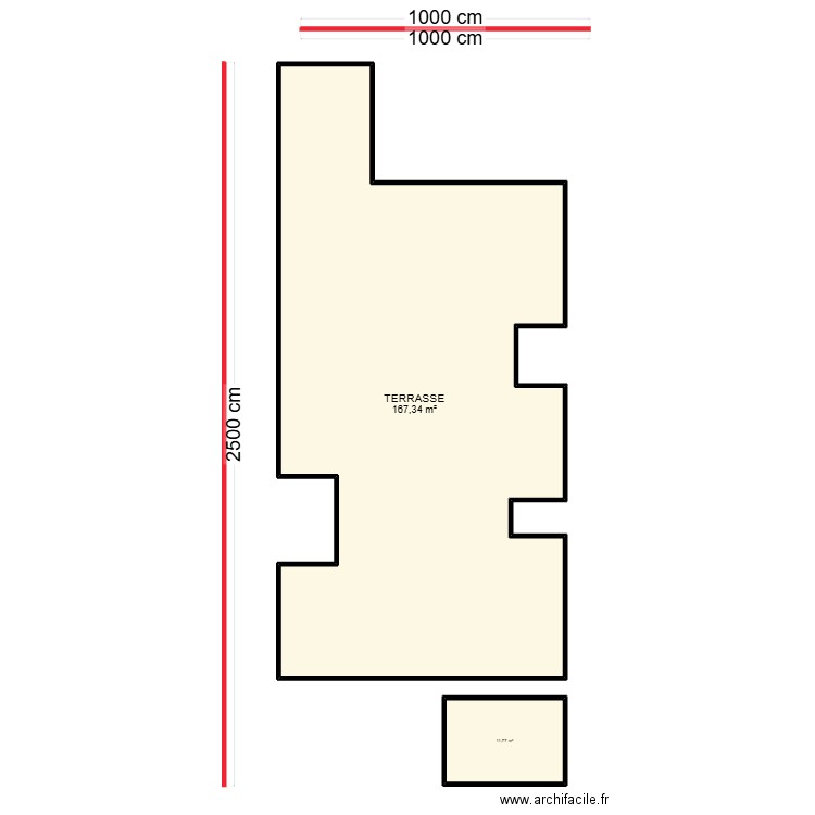 TERRASSE KHADIM GASSAMA. Plan de 2 pièces et 179 m2