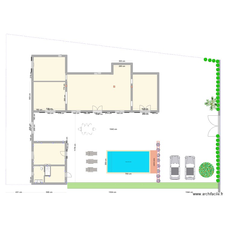 MAISON BIGAU . Plan de 14 pièces et 244 m2