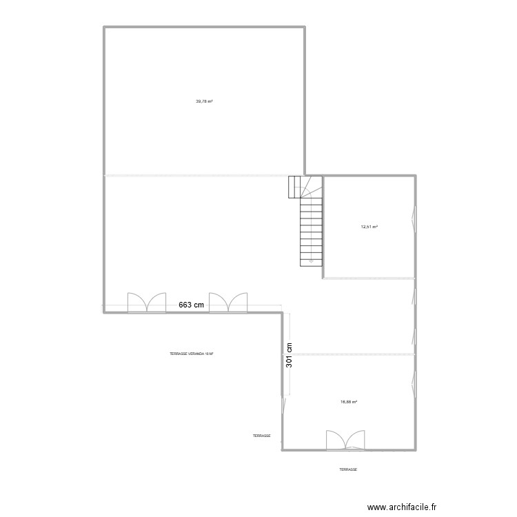 Maison la bouilladisse. Plan de 3 pièces et 69 m2