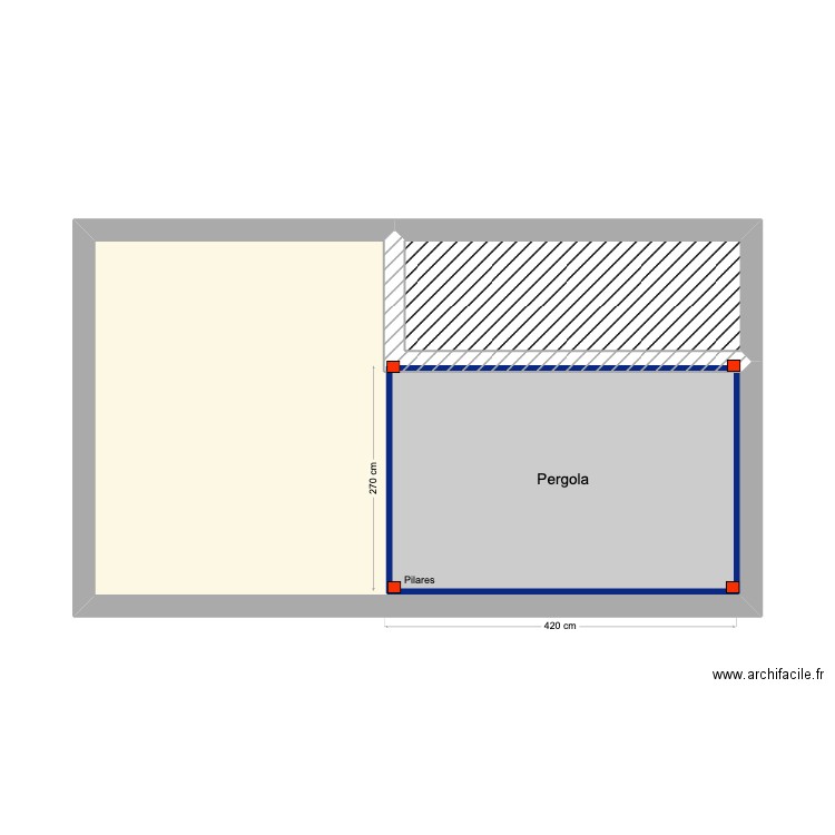 Saunderson. Plan de 3 pièces et 42 m2