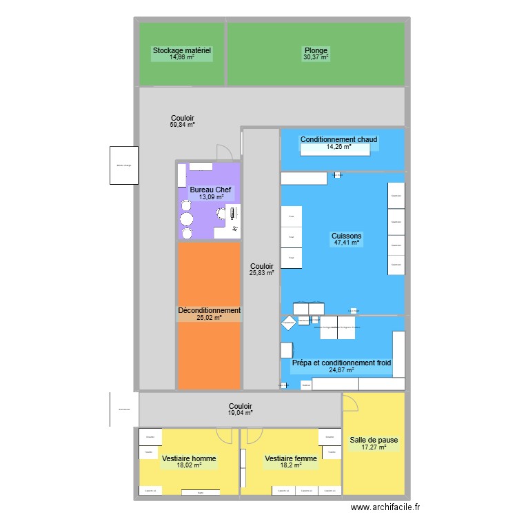 Plan 1er étage. Plan de 13 pièces et 328 m2