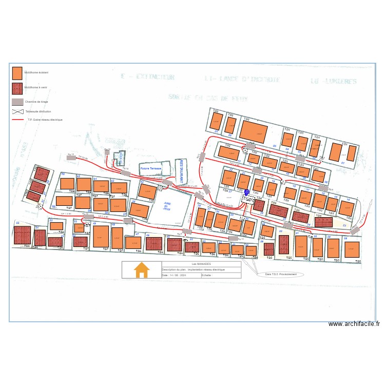 LES MANADES. Plan de 75 pièces et 122 m2