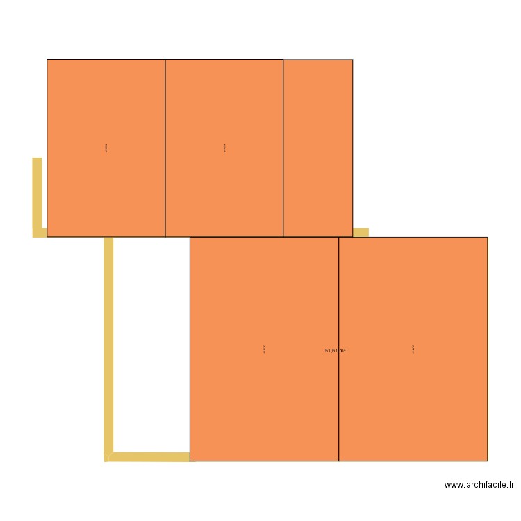 Projet pergola toit. Plan de 1 pièce et 52 m2