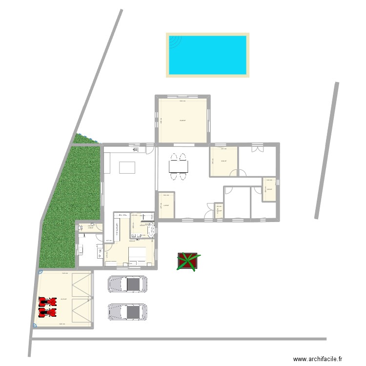 MAISON 1. Plan de 9 pièces et 111 m2