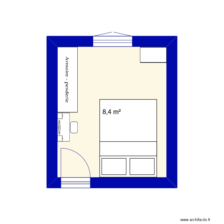 MELYNE 3. Plan de 1 pièce et 8 m2