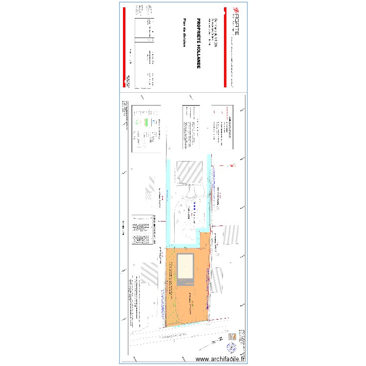 Plan de masse. Plan de 1 pièce et 84 m2