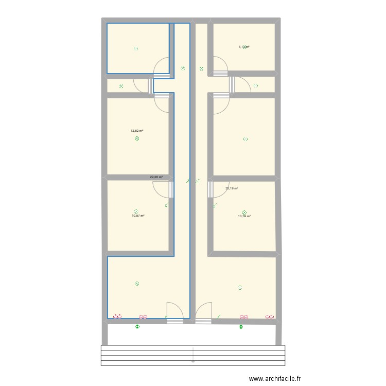 Plan mami. Plan de 6 pièces et 104 m2