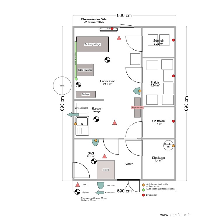 Sophie BONNET. Plan de 6 pièces et 50 m2