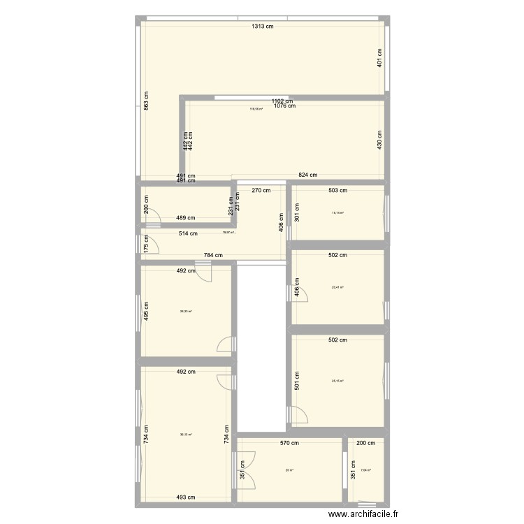 appartement . Plan de 9 pièces et 287 m2