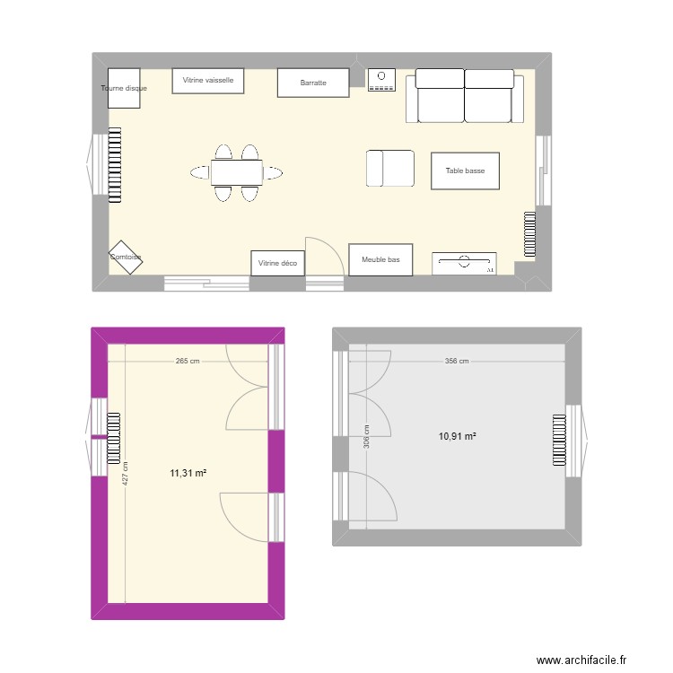 maison joué. Plan de 3 pièces et 46 m2