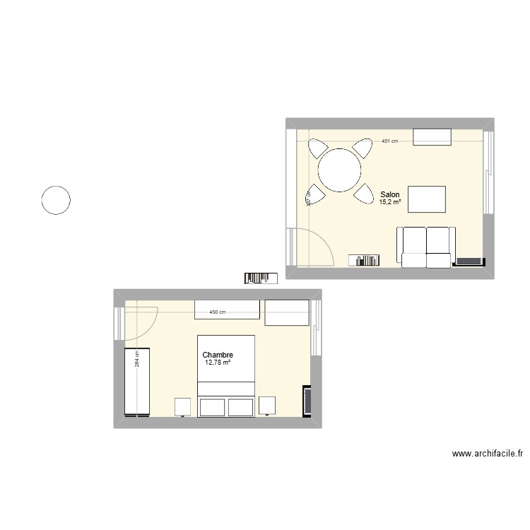 Jocelyn AZZEGAG. Plan de 2 pièces et 28 m2