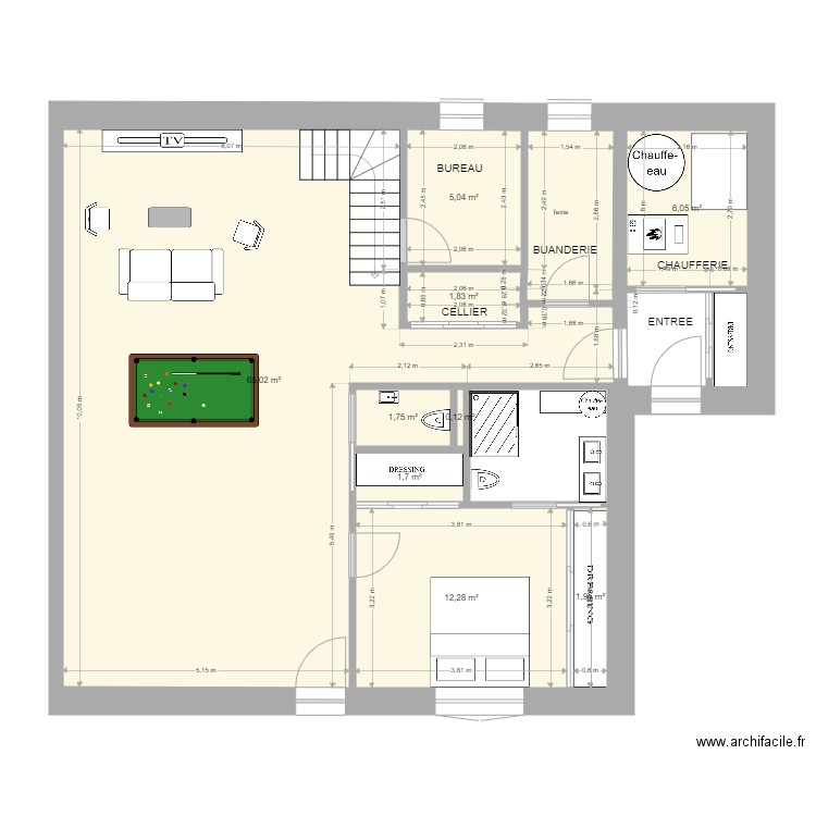 MA MAISON. Plan de 9 pièces et 96 m2