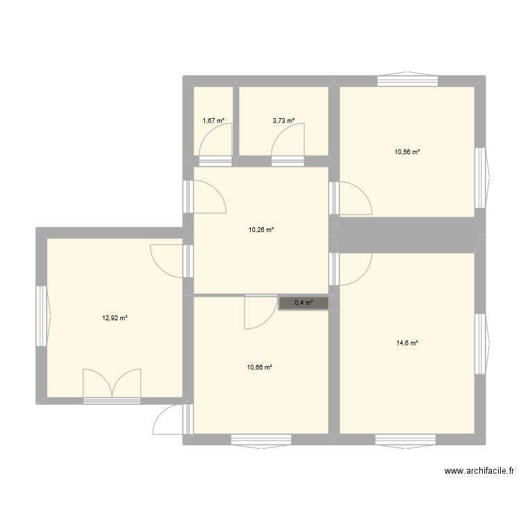 Racette. Plan de 8 pièces et 65 m2