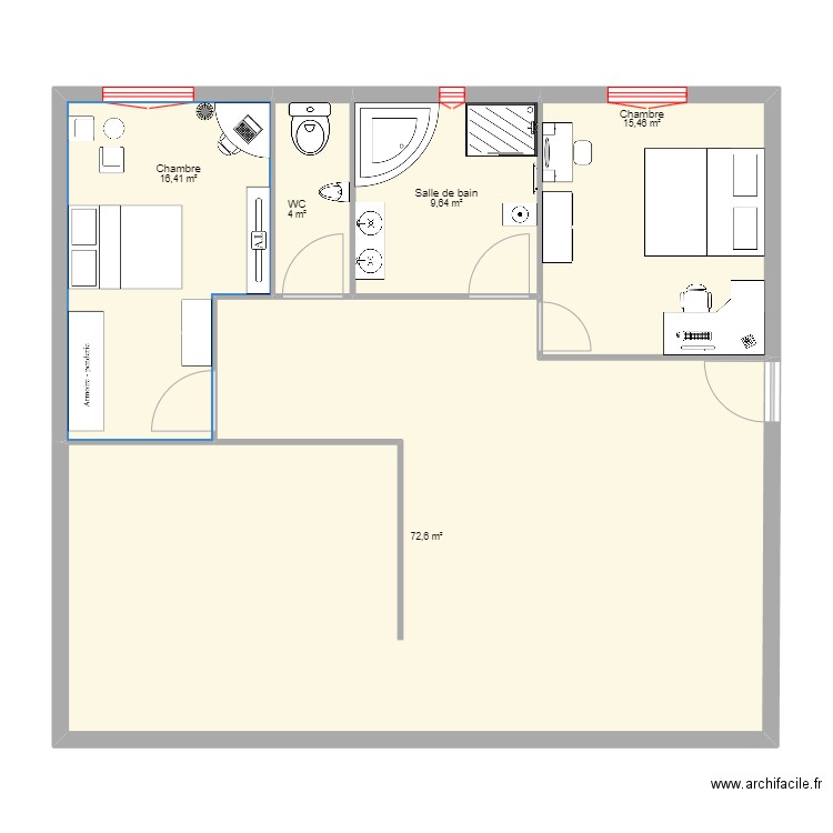 maison du turfu. Plan de 5 pièces et 118 m2