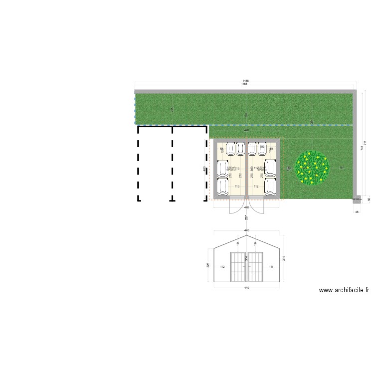 5chemins4. Plan de 3 pièces et 14 m2