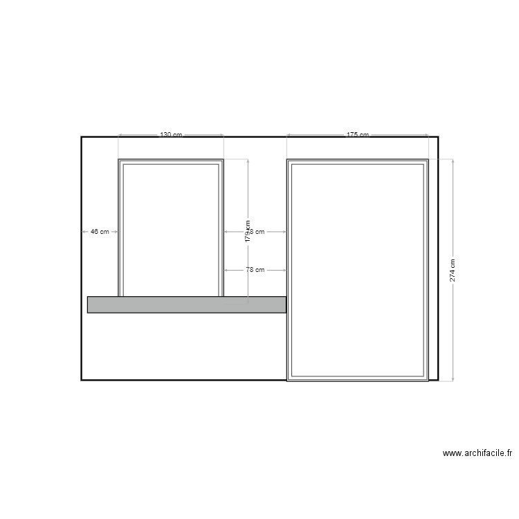 Face cuisine. Plan de 0 pièce et 0 m2