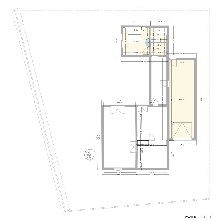 plan2. Plan de 4 pièces et 50 m2