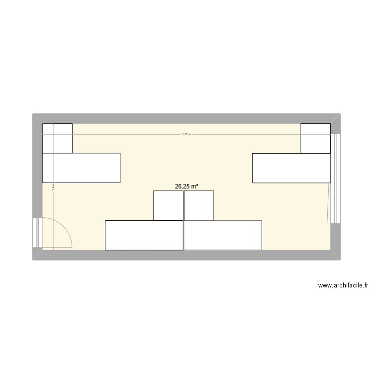 sales 2. Plan de 1 pièce et 26 m2