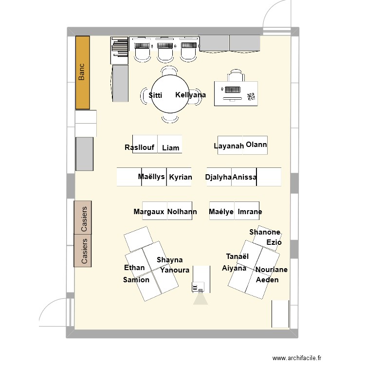 Classe P2 - Binome HETERO. Plan de 1 pièce et 65 m2