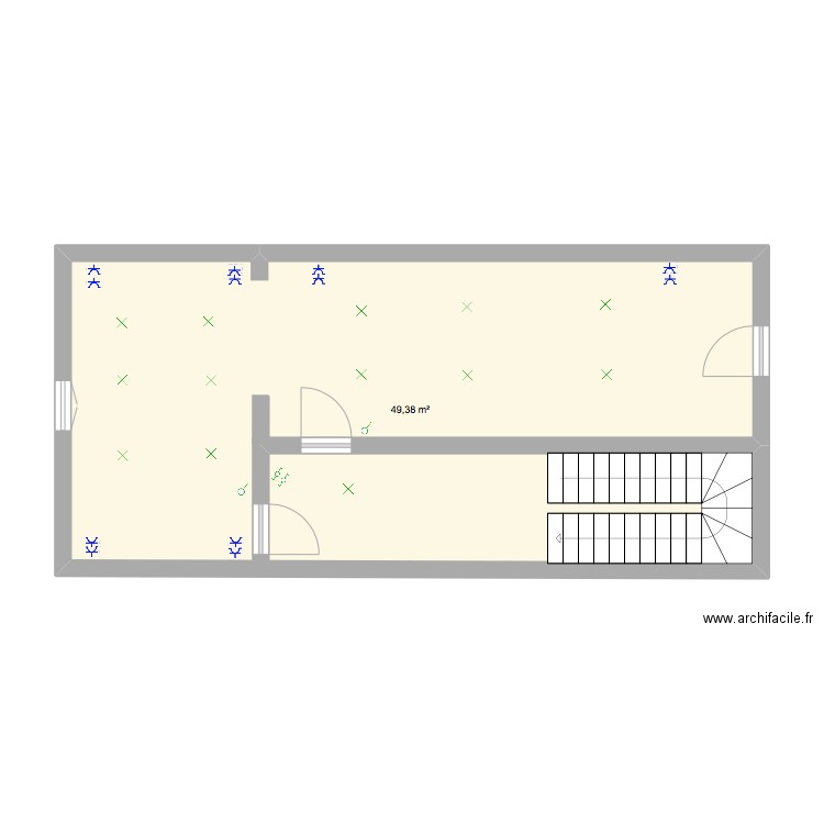 Maison Laurie chambre. Plan de 1 pièce et 49 m2