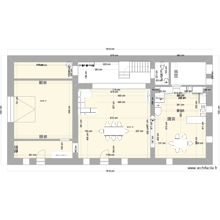 brefa2. Plan de 2 pièces et 121 m2