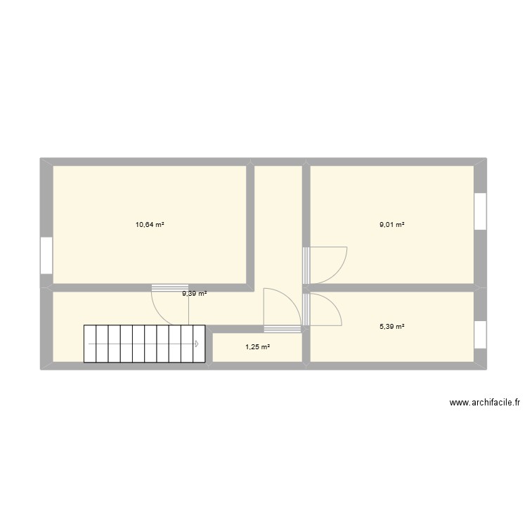 1er Etage. Plan de 5 pièces et 36 m2